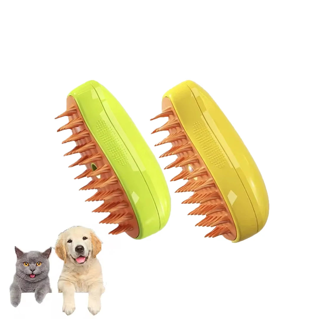 3-in-1 Steamy Brush - Electric Pet Grooming & Massage