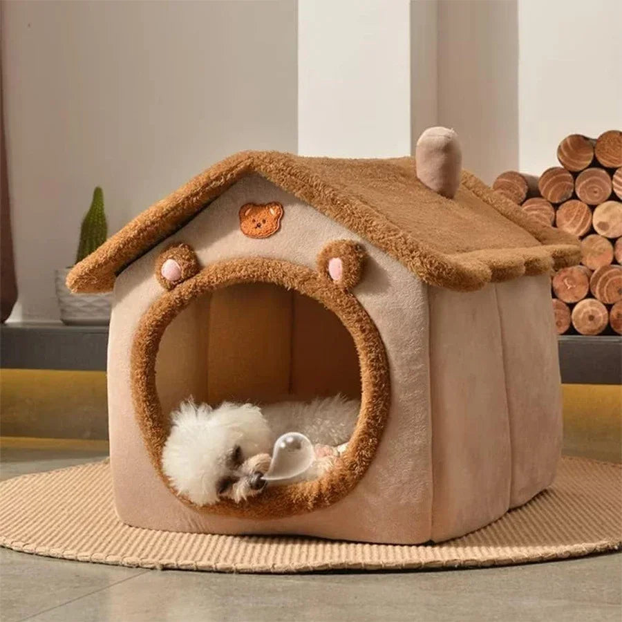 Foldable Washable Pet Bed - Cat & Dog House Sofa