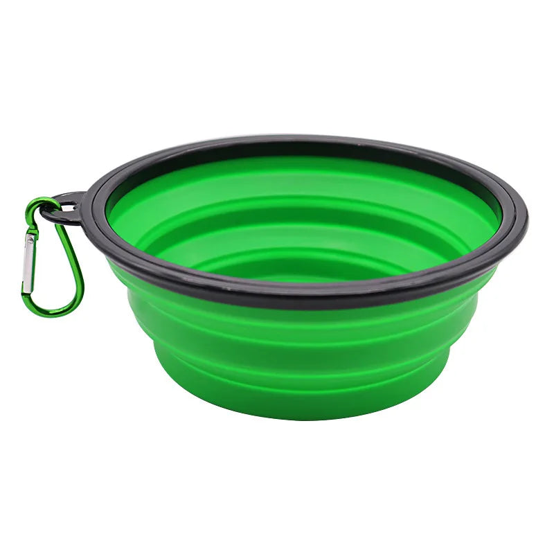 2 In 1 outdoor Foldable Silicone Dog Feeder Bowl