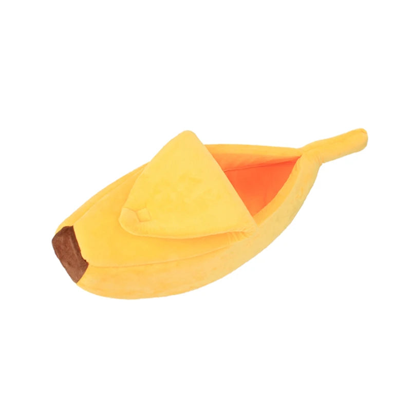 Banana Shaped Pet Bed - Cozy Winter Cushion for Cats